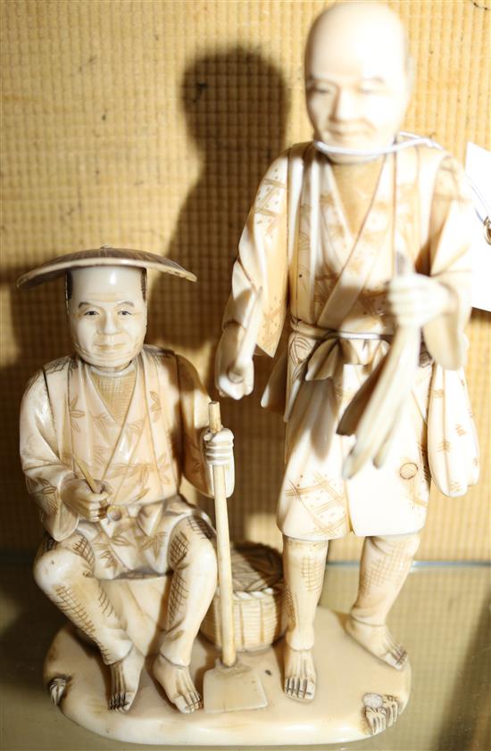 Japanese ivory figural group